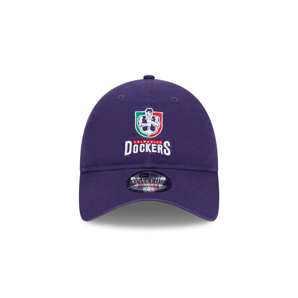 Fremantle Dockers Hat - AFL 2025 Retro Washed 9Twenty Strapback Cap - New Era